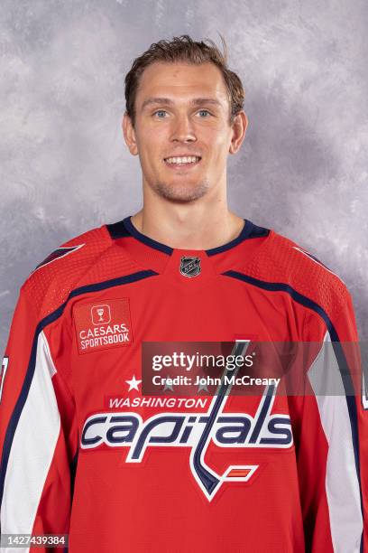 Beck Malenstyn of the Washington Capitals poses for his official headshot for the 2022-2023 season on at MedStar Capitals Iceplex on September 21,...