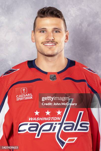 Jake Massie of the Washington Capitals poses for his official headshot for the 2022-2023 season on at MedStar Capitals Iceplex on September 21, 2022...