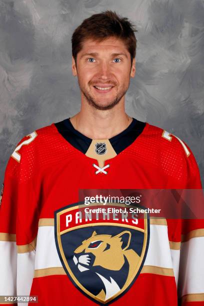 Goaltender Sergei Bobrovsky of the Florida Panthers poses for his official headshot for the 2022-2023 NHL season on September 21, 2022 at the Florida...