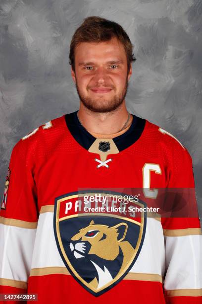 Aleksander Barkov of the Florida Panthers poses for his official headshot for the 2022-2023 NHL season on September 21, 2022 at the Florida Panthers...