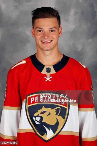 Henry Bowlby of the Florida Panthers poses for his official headshot for the 2022-2023 NHL season on September 21, 2022 at the Florida Panthers...