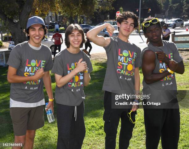 Julian Zane, Jake Getman, Jackson Dollinger and Artyon Celestine attend St. Jude Walk/Run Presented by Bosch held at Griffith Park on September 24,...