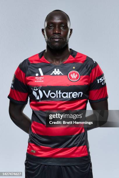 Ruon Tongyik poses during the Western Sydney Wanderers A-League headshots session at Commbank Stadium on September 19, 2022 in Sydney, Australia.