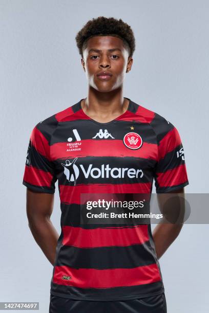 Kusini Yengi poses during the Western Sydney Wanderers A-League headshots session at Commbank Stadium on September 19, 2022 in Sydney, Australia.