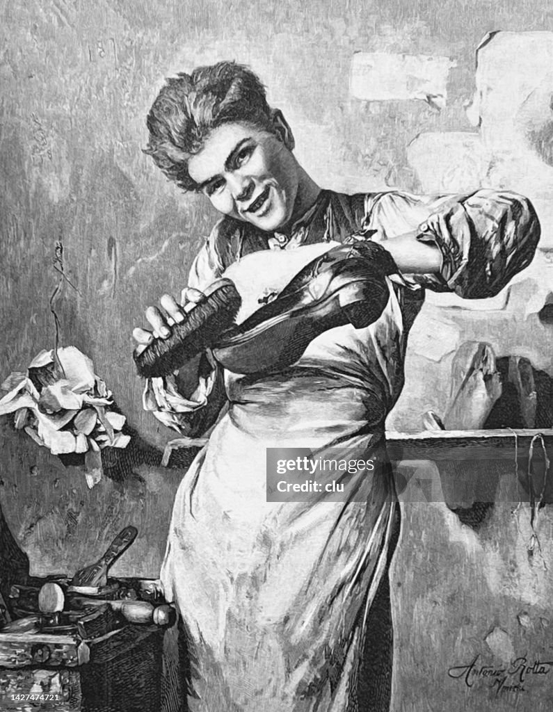 Brilliant success - shoeshine boy at work