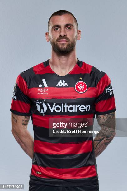 Sulejman Krpic poses during the Western Sydney Wanderers A-League headshots session at Commbank Stadium on September 19, 2022 in Sydney, Australia.