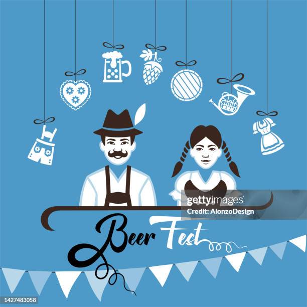 beer fest labels design. - bartender stock illustrations