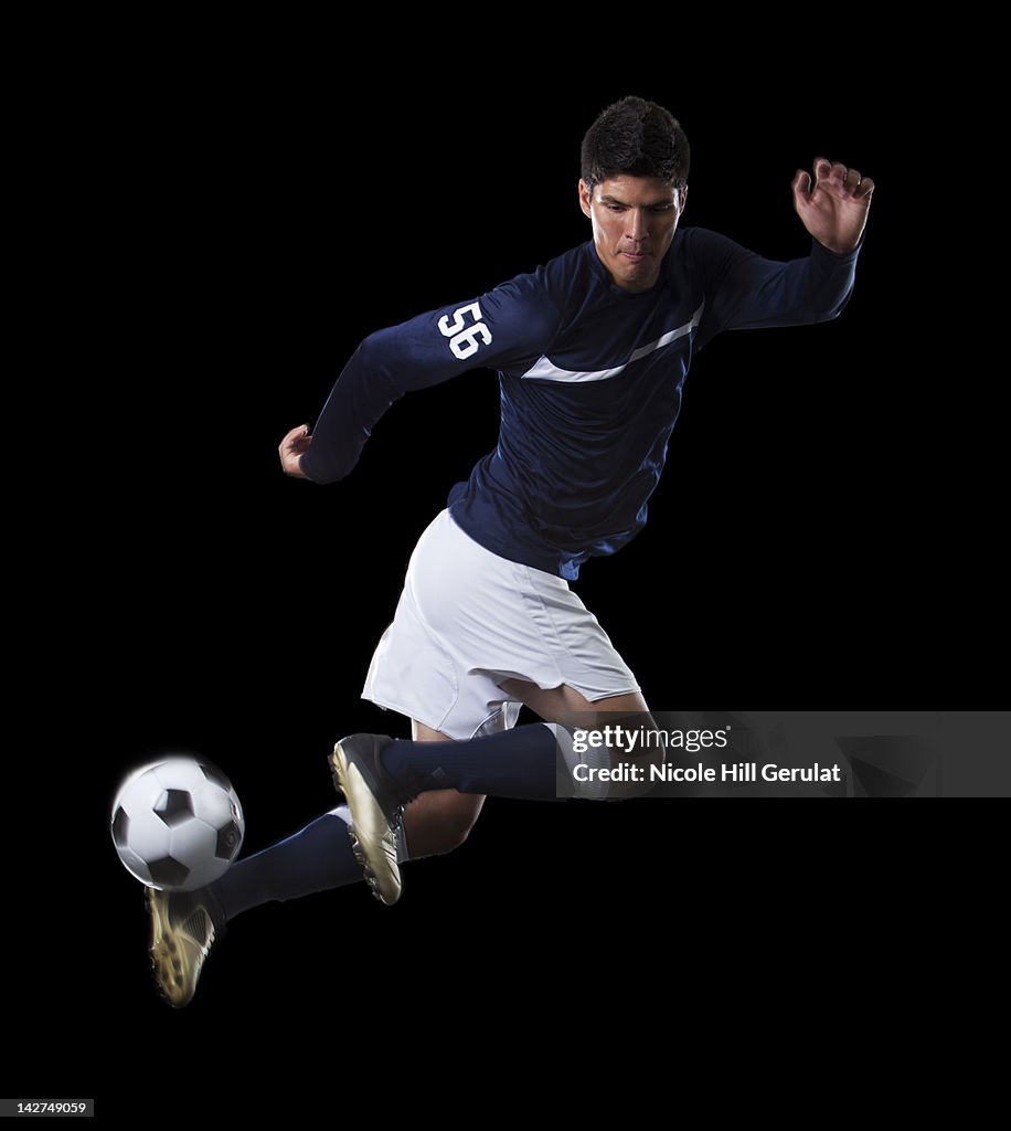 Man playing soccer