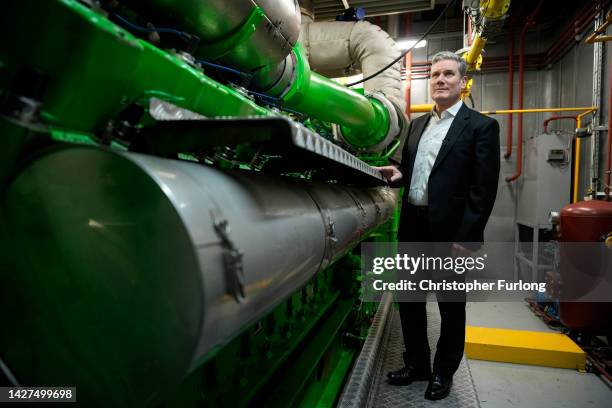 Labour party leader Sir Keir Starmer tours the clean energy cente at Liverpool University on September 26, 2022 in Liverpool, England Keir Starmer...