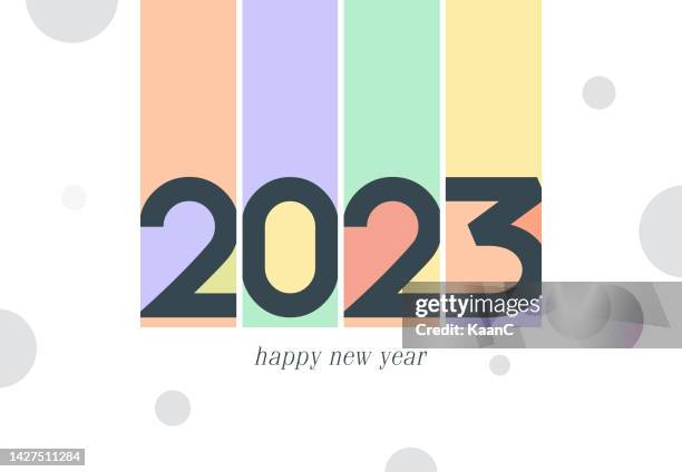 2023. neujahr. abstrakte zahlenvektorillustration. urlaubsdesign für grußkarte, einladung, kalender, etc. vektor-stock-illustration - new year resolution stock-grafiken, -clipart, -cartoons und -symbole