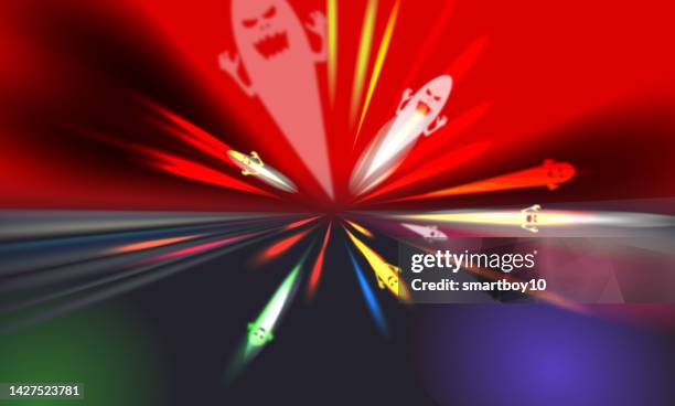 halloween ghosts light effect - light breaking through stock illustrations