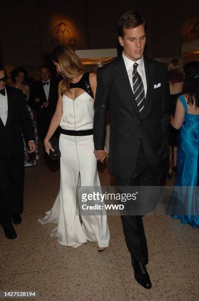 Model Gisele Bundchen, left, and NFL quarterback Tom Brady attend the Metropolitan Museum of Art's annual Costume Institute gala in New York City....