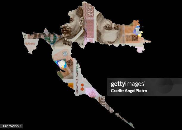 kunas - croatian currency - españa mapa stock pictures, royalty-free photos & images