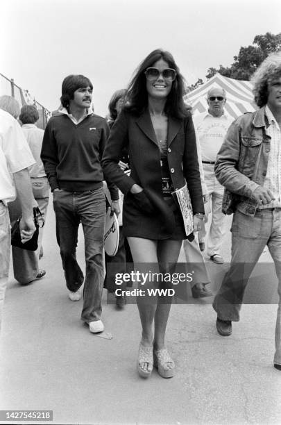 Actress Ali McGraw arrives for the 1975 US Open Tennis tournaments.