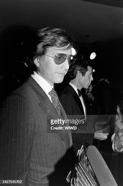 Maurizio Gucci and guests attend the Gucci-designed Cadillac debut at the Olympic Towers in New York on November 11, 1978.