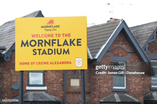 General view outside Gresty Road stadium during the Sky Bet League Two match between Crewe Alexandra and Mansfield Town at Mornflake Stadium on...