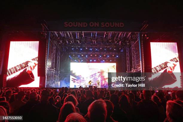 Tim Reynolds and Dave Matthews perform during the 2022 Sound on Sound Music Festival at Seaside Park on September 25, 2022 in Bridgeport, Connecticut.