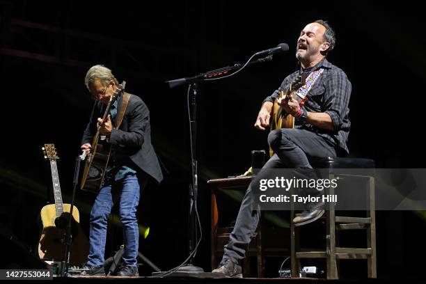 Tim Reynolds and Dave Matthews perform during the 2022 Sound on Sound Music Festival at Seaside Park on September 25, 2022 in Bridgeport, Connecticut.