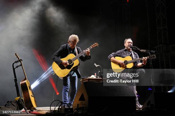 Tim Reynolds and Dave Matthews perform during the 2022 Sound on Sound Music Festival at Seaside Park on September 25, 2022 in Bridgeport, Connecticut.