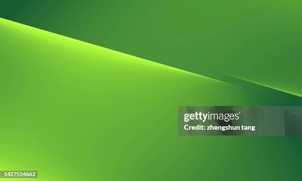 abstract green inclined plane shaped stacking under lights. - lightweight stock pictures, royalty-free photos & images