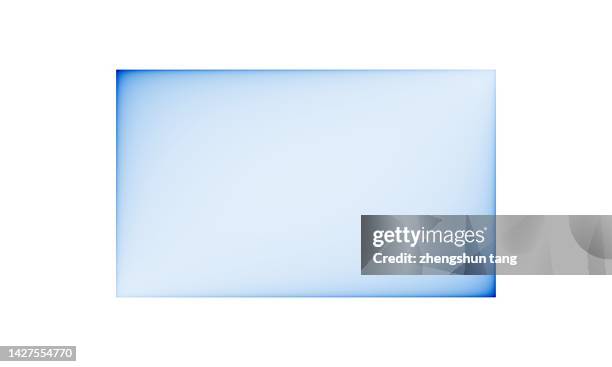 horizontal vector illustration of an empty very light blue bordered, white color gradient grunge background - vignettering stockfoto's en -beelden