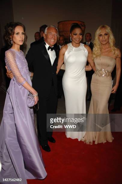 Allegra Versace, fashion designer Giorgio Armani, singer Janet Jackson and fashion designer Donatella Versace attend the Metropolitan Museum of Art's...