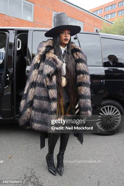 Erykah Badu at the Burberry S/S 2022 Catwalk Show during London Fashion Week September 2022 on September 26, 2022 in London, England.