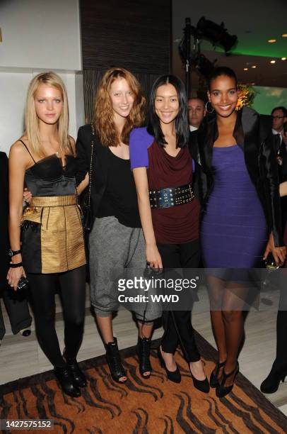 Erin Heatherton, Alana Zimmer, Liu Wen and Arlenis Sosa attend Louis Vuitton’s Les Jardin cruise 2010 party at Saks Fifth Avenue.