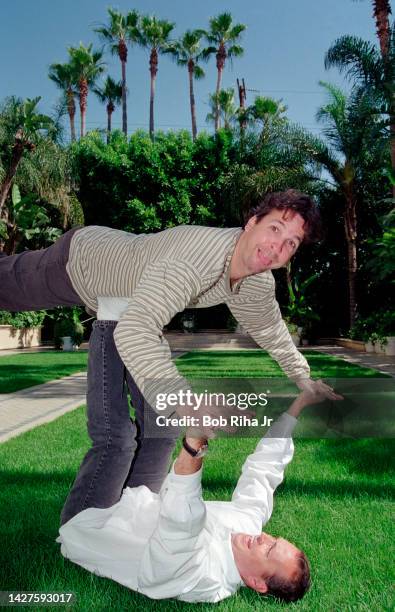 Peter and brother Bobby Farrelly during photo shoot on July 8, 1998 in Beverly Hills, CA.