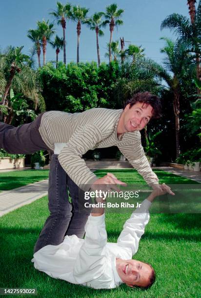 Peter and brother Bobby Farrelly during photo shoot on July 8, 1998 in Beverly Hills, CA.