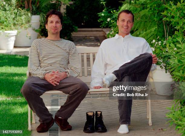 Peter and brother Bobby Farrelly during photo shoot on July 8, 1998 in Beverly Hills, CA.