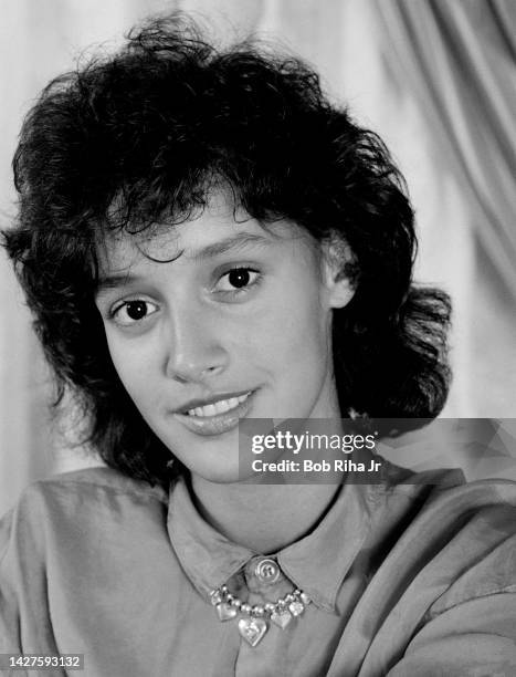 Actress Jennifer Beals during photo shoot at Chateau Marmont Hotel, July 2, 1985 in Los Angeles, California.