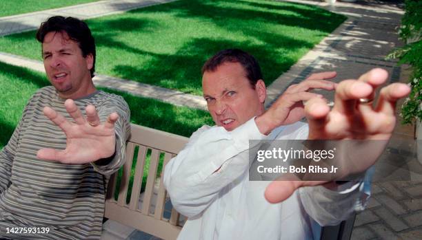 Peter and brother Bobby Farrelly during photo shoot on July 8, 1998 in Beverly Hills, CA.