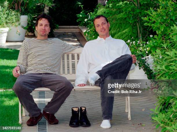 Peter and brother Bobby Farrelly during photo shoot on July 8, 1998 in Beverly Hills, CA.