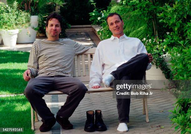 Peter and brother Bobby Farrelly during photo shoot on July 8, 1998 in Beverly Hills, CA.