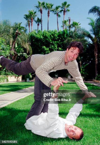 Peter and brother Bobby Farrelly during photo shoot on July 8, 1998 in Beverly Hills, CA.