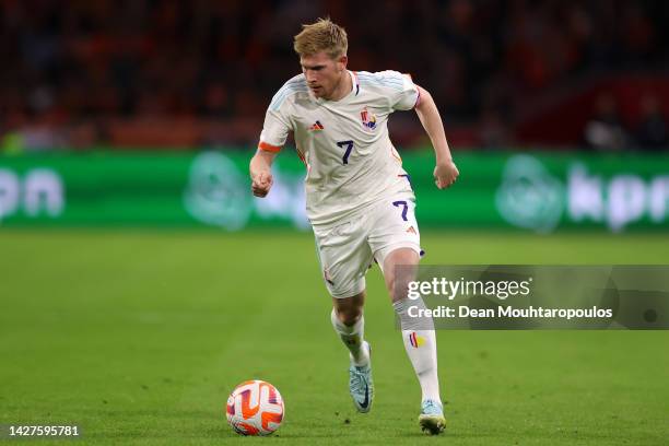 Kevin De Bruyne of Belgium in action during the UEFA Nations League League A Group 4 match between Netherlands and Belgium at Johan Cruijff ArenAon...