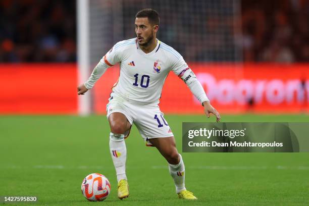 Eden Hazard of Belgium in action during the UEFA Nations League League A Group 4 match between Netherlands and Belgium at Johan Cruijff ArenAon...