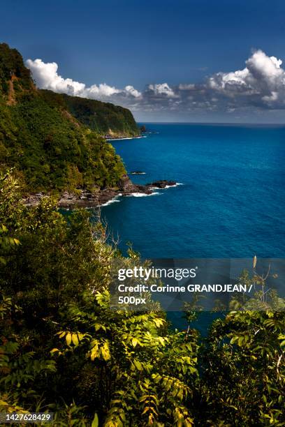 scenic view of sea against sky,hana,hawaii,united states,usa - corinne paradis stock pictures, royalty-free photos & images