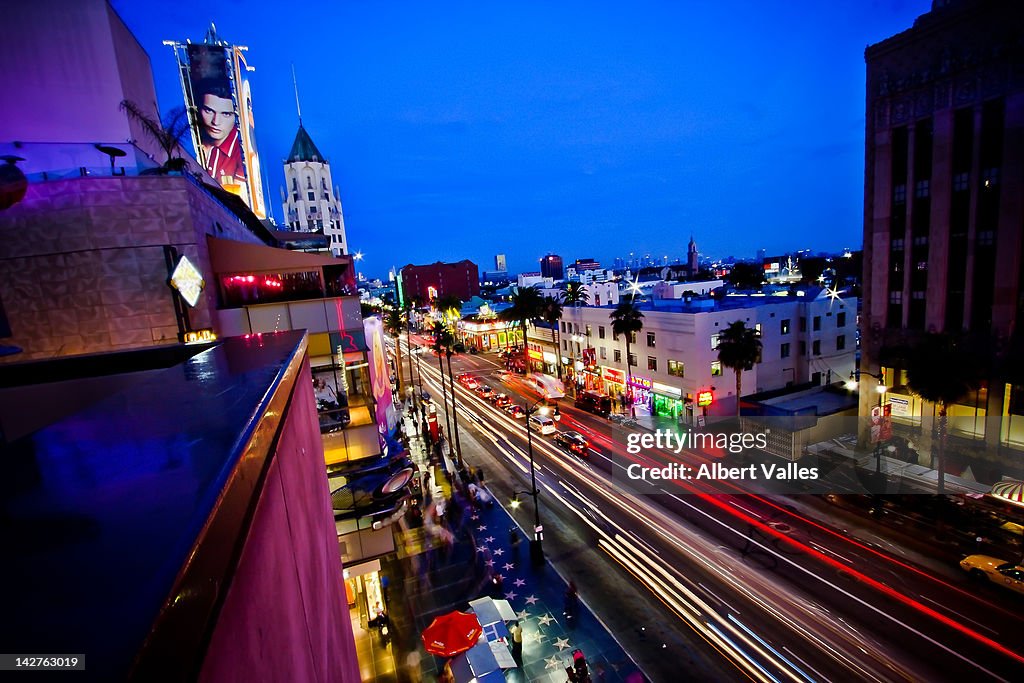 Hollywood boulevard life at blue hour!