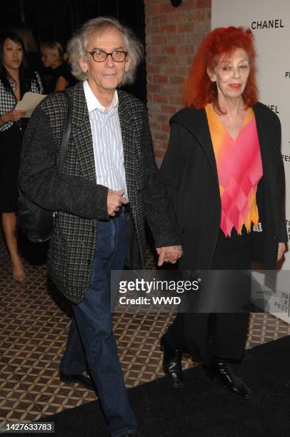Christo, left, and Jeanne-Claude attend Chanel's second annual Tribeca Film Festival dinner at Bowery Hotel in New York City.