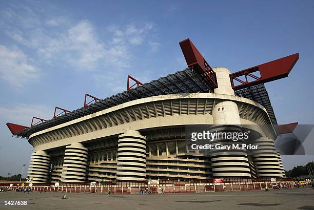 Outside the San Siro Stadium before the UEFA Champions League match between AC Milan and RC Lens held at the Giuseppe Meazza, San Siro Stadium in...