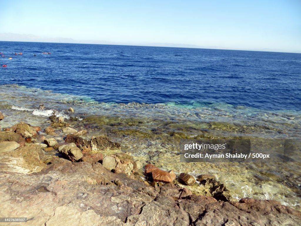 Scenic view of sea against clear sky,South Sinai Governorate,Egypt