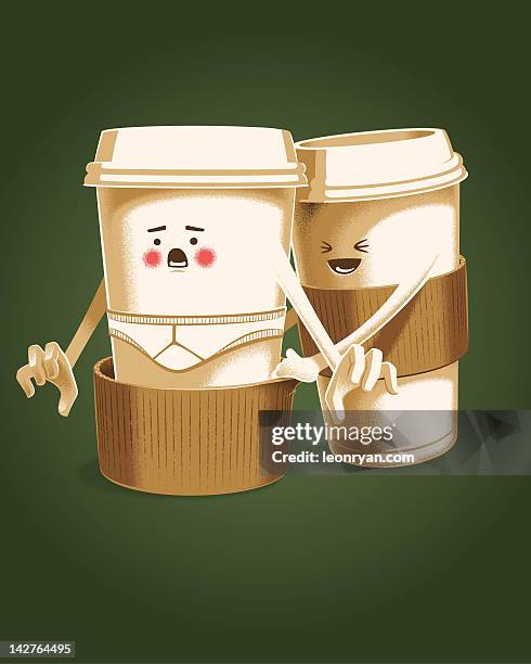 disposable coffee cups - flushing stock illustrations
