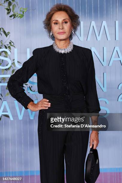 Naty Abascal attends the CNMI Sustainable Fashion Awards 2022 pink carpet during the Milan Fashion Week Womenswear Spring/Summer 2023 on September...