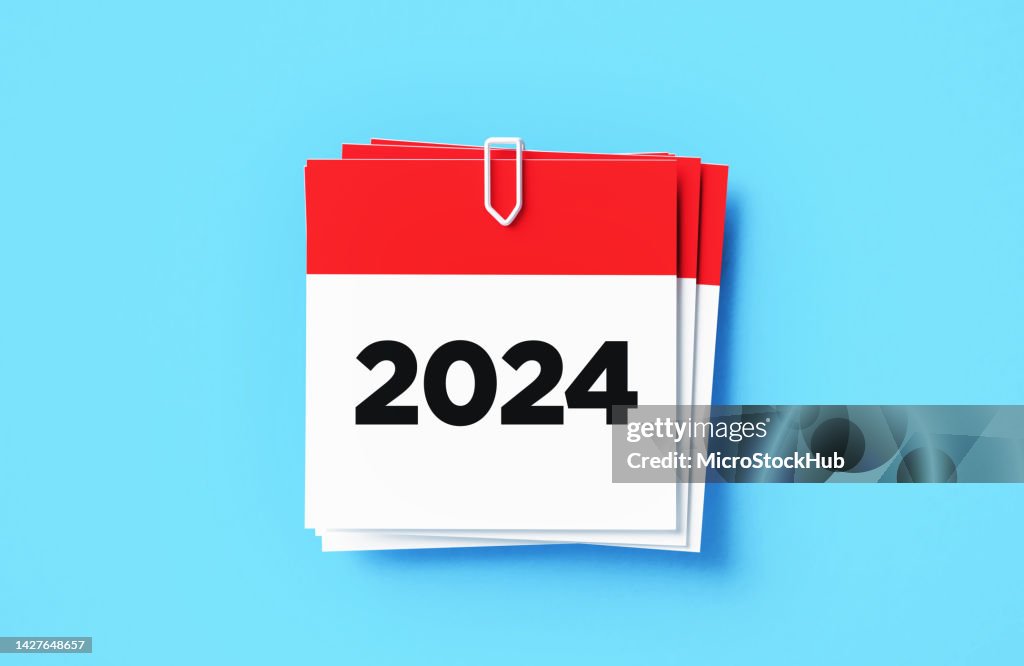 2024 Kalender Blauer Hintergrund
