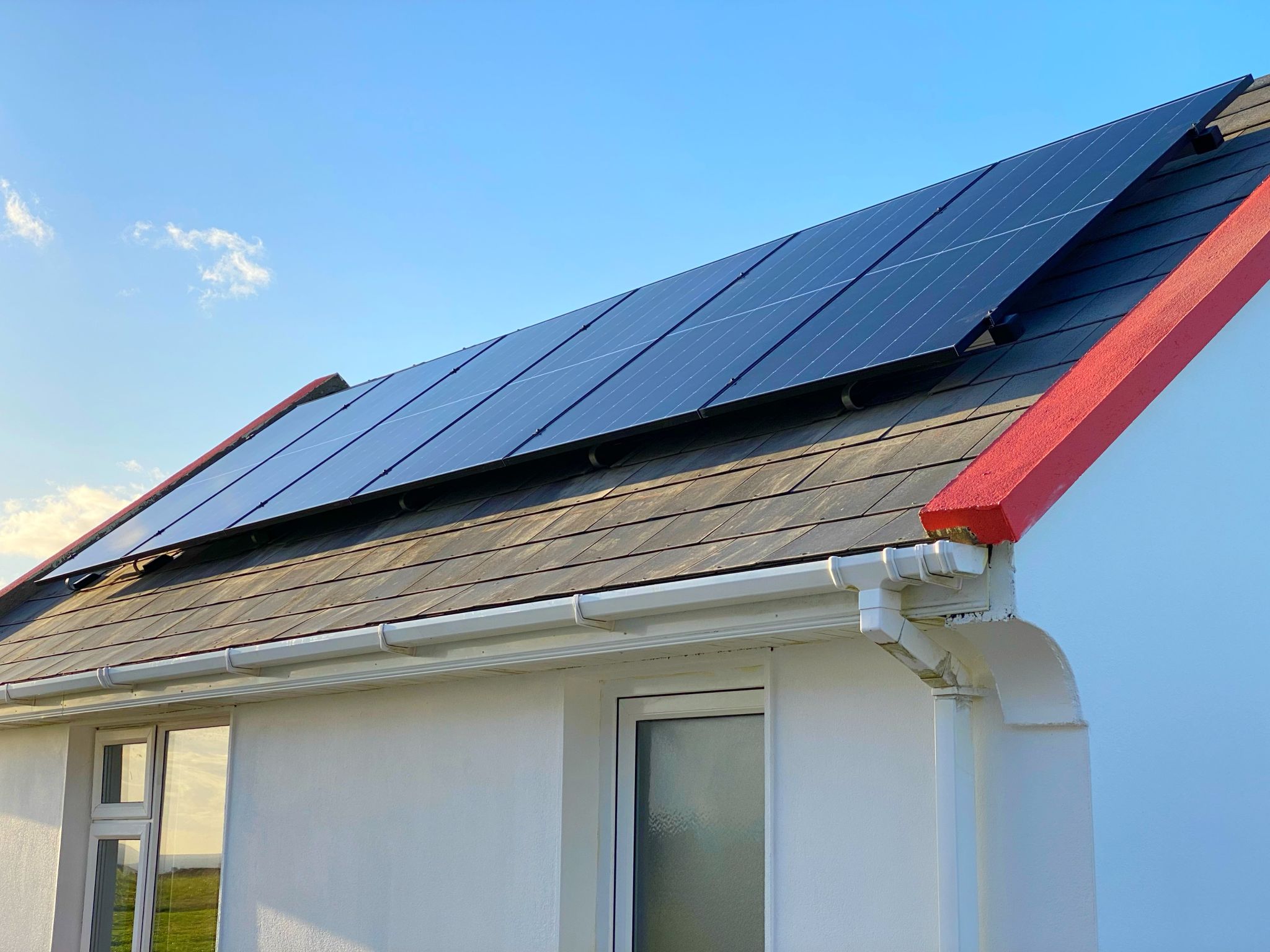 Solar panel installation on residential house Solar panel installation on residential house