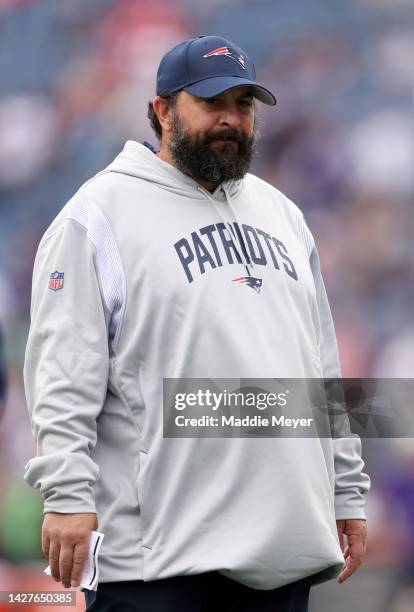 New England Patriots senior football advisor Matt Patricia looks on before the game against the Baltimore Ravens at Gillette Stadium on September 25,...