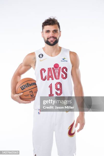 Raul Neto of the Cleveland Cavaliers poses for a photo during Media Day at Rocket Mortgage Fieldhouse on September 26, 2022 in Cleveland, Ohio. NOTE...