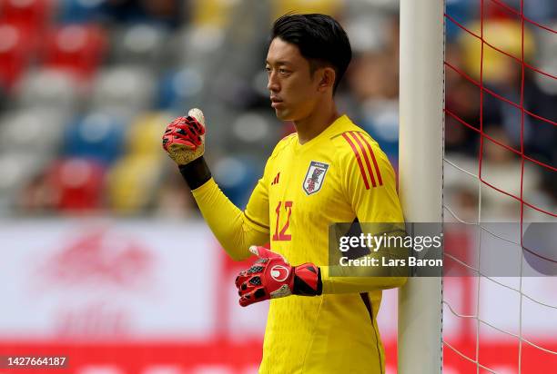 Goalkeeper Shuichi Gonda of Japan is seen during the international friendly match between Japan and United States at Merkur Spiel-Arena on September...